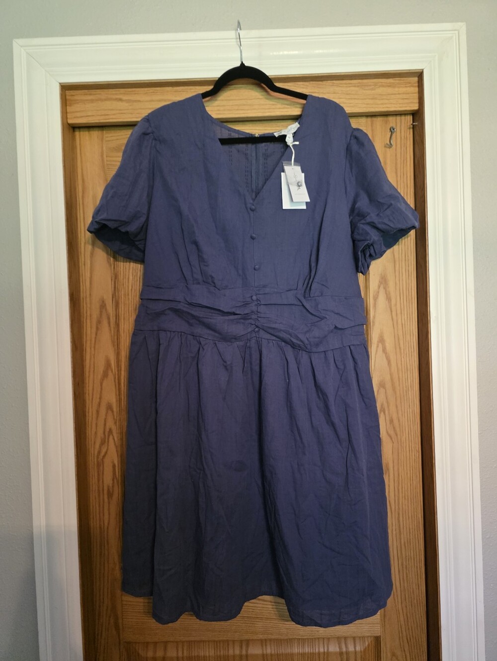 Jessica Simpson Short Sleeve Blue Cotton Dress